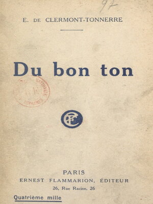 cover image of Du bon ton